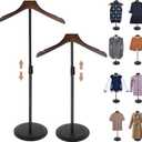 2 Pack Shirt Display 35" Height Adjustable Shoulder Stand Shirt Rack, T Shirt Display Stand for Shops, Steaming Clothes Holder, Black