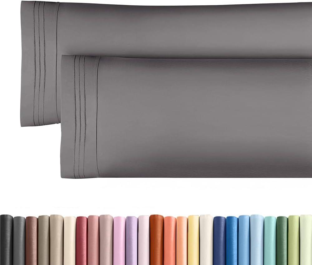 Body Pillowcases Set of 2-20x54 Long Body Pillow Case - Soft Body Pillow Cover for Sleeping & Side Sleepers - Comfy, Breathable & Wrinkle Free - Machine Washable w/Envelope Enclosure (Dark Grey)
