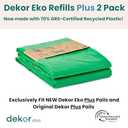 Diaper Dekor PLUS Diaper Pail Refills | 2 Count Unscented | Exclusive End-of-Liner Marking | Thick, Quick & Easy to Replace | Most Economical Refill System | for Original and Eko Style Pails