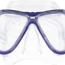 Hawaii Divers Manta Ray Adult Snorkel Set - Premium 2-Window Tempered Glass Snorkel Mask with Silicone Mouthpiece, Snorkeling Gear for Adults