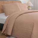 Petrichor Rose Quilt King Size Bedspread-Pre-Washed Lightweight for All Seasons,Ultra Soft & Breathable Comforter,Machine Washable,3-Piece Set:1Quilt(106" x96) and 2 Pillow Shams(20"x36")