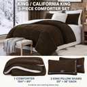 Swift Home King Comforter Set, Reversible Faux Fur Sherpa, Chocolate, King/Cal King