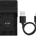 NP-FW50 USB Charger for Sony Alpha 6000, 5000, 5100, ILCE-6000, ILCE-7, NEX-5T, NEX-6, NEX-5R, NEX-7, NEX-5, NEX-3N, NEX-3, NEX-C3, SLT-A37 Camera and More