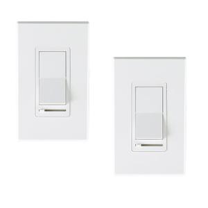 CLOUDY BAY in Wall Dimmer Switch for LED Light/CFL/Incandescent,3-Way Single Pole Dimmable Slide, 600W max Incandescent,150W max Dimmable LED/CFL, Cover Plate Included, Pack of 2