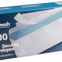 Aimoh #10 Security Self Seal Envelopes 100 Qty |No Window, EnveGuard, 4 x 9", White, 24 LB, 100 Count (34100)