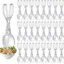 Tioncy 24 Pack Plastic Salad Scissor Tongs 11.5 Inches for Serving Reusable Food Tongs, Clear Utensils for Chef Cooking, Kitchen, Buffet, Party, Catering Supplies