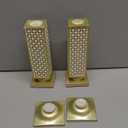 Creative Scents Schonwerk Diamond Lattice Pillar Candle Holders, Set of 2 Centerpiece Table Decorations Home Decor for Dining/Living Room