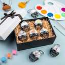 12PCS Mini Rugby Helmet Keychains White Football Helmets, Football Mini Helmets Keychain Charm Bulk for Party Souvenirs Craft Painting Footballs Gift DIY Decoration