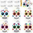 chiazllta 30 Pcs Sugar Skull Craft Kits Kids DIY Day of The Dead Craft, Kindergarten Art Craft Make Your Own Mexican Skull Set for Home Class Game Activities Preschoolers