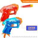 2 Pack Mini Blaster Guns Set for Nerf, Small Toys Pistol for Kids Toddlers Boys Age 3-5 5-7 8-12 Year Olds Birthday Gifts - 20 Refill Foam Darts 2 Wristbands