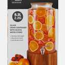 The Studio Tu Glass Drink Dispenser With Acacia Wood Stand