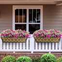 2 Pack 30 Inch Window Boxes Planters Railing Planter Box with Adjustable Brackets for Porch Fence Patio Balcony Hanging Flower Baskets with Coco Liners for Outdoor Garden Decor - Black