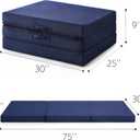 Jamdok Sleeping Mats for Adults,Memory Foam Folding Pad,Breathable Trifold Mattress,Machine Washable Mesh Cover,Cot Size Floor Guest Bed,Summer Camping
