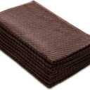 COTTON CRAFT Amazing Kitchen Towels - Set of 8 Terry Towels - 100% Cotton Euro Caf Waffle Weave Dish Towel Set - Soft Absorbent Quick Dry Low Lint Reusable Pantry Bar Cleaning Cloth -16x28- Chocolate