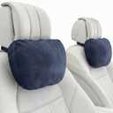2PCS Welbrit Car Pillow for Car Neck Pillow for Driving Seat Lumbar Support Soft Cushion with Extra Filling Accessories Back Support for Travel Nap and Trips Sleeping(Blue, Head)