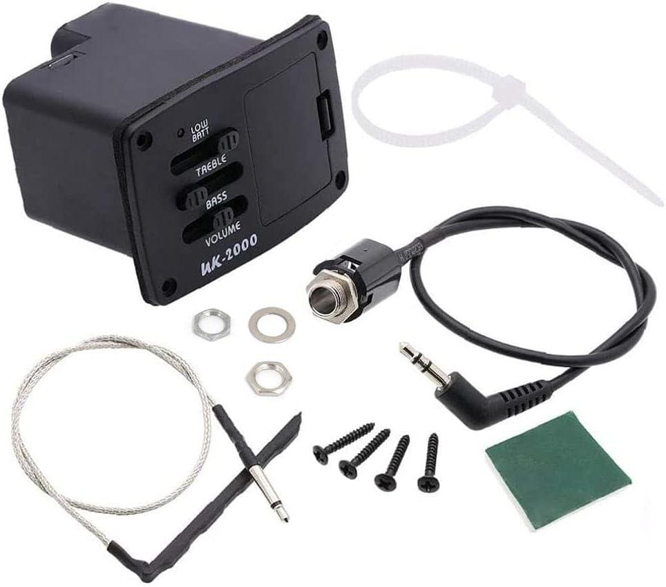 Jiayouy UK-2000 2-Band EQ Equalizer Ukulele Piezo Pickup Preamp Tuner System 1 Set