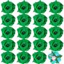 24 Pcs Flower Hair Clip Flower Hairpin Rose Brooch Floral Clips 2.8" Flowers Hair Clips Headpieces Hair Accessories for Woman Bridal Bridesmaid Wedding Valentines Day St Patricks Day(Green)
