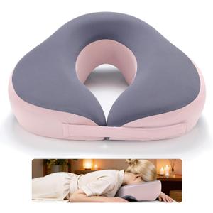 Face Down Pillow for Sleeping & Eye Surgery Recovery Bamboo Charcoal Memory Foam Prone Pillow with Adjustable Width & Triple Airflow Vents, Ergonomic Face Cradle for Vitrectomy, Massage