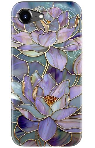 DorisMax for iPhone 16e Case - Wireless Charging Compatible - Dual-Layer Hard Shell + Silicone Cover - Shockproof Protective Phone Case with Stylish Designs for Women - Abstract Lotus