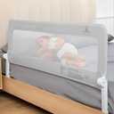 ComfyBumpy 1-Pack Bed Rail for Toddlers 55.5" L x 23.5" H | Extra Tall Toddler Bed Rails for Twin, Full, Queen & King Mattress Size | Swing Down Rail Guard | Mattress Side Rail for Kids | Gray (Grey)