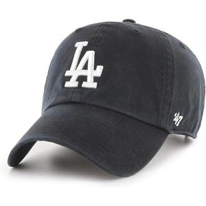 47 Brand MLB Black White Primary Logo Clean Up Adjustable Baseball Cap Hat, Adult One Size Fits All