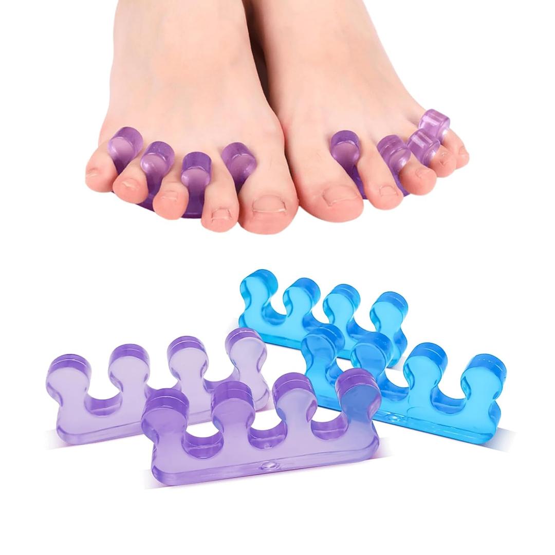SUNFATT Toe Separators for Pedicure,Toe Separators for Women,Pedicure Toe Spacers for Separating Toenails or Nails,Easy Finger and Toenail Polish Grooming,Soft Gel Toe Spacers Pedicure Kit.(2 Blue Pieces)