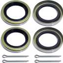 4pcs Trailer Axle Hub Wheel Grease Seals 1.719''I.D x 2.565''O.D with 4pcs Cotter Pins for Dexter 010-019-00 (10-19) Transcom 171255TB National 473336, 3500 lbs #84 Spindle E-Z Lube Axles
