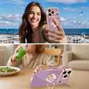 Designed for iPhone 17 Pro Case with Ring Stand, 360 Rotatable Holder Support Magnetic Car Mount Soft TPU Plating with Full-Covered Lens Protection Phone Case for iPhone 17 Pro Purple