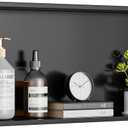 304 Stainless Steel Recessed Shelf, Over Mount Installation for Bathroom & Shower Wall, Waterproof (Black, 24 X 12 X 4 Inches)