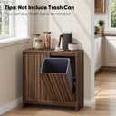 Smuxee Double Tilt Out Laundry Hamper Cabinet, Hidden Laundry Cabinet with Double Baskets, Walnut Trash Can for Bathroom, Living Room, Kitchen, 13"D x 26"W x 27.7"H