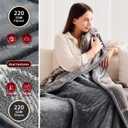 JKMAX Heated Electric Blanket Queen Size - 84"x90" Flannel Heating Blanket with 10 Heating Levels & 5 Time Settings Over-Heat Protection, Winter Warmer for Adults with ETL CertificationGrey