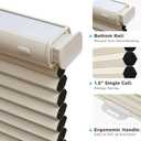 Joydeco No Tools No Drill Window Blinds for Indoor Windows, Blackout Shades Cellular Shades Cordless, No Drill Blinds for Windows, Window Shades for Home, Bedrooms, Doors (Beige, 30" W x 64" H)