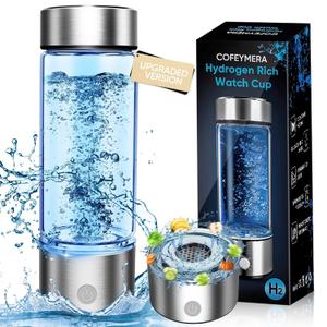 Upgraded Hydrogen Water Bottle, Hydrogen Water Machine -SPE & PEM, Portable Rechargeable aquahealth Hydrogen Water Bottle Generator, Portable Hydrogen Water Improve Water Quality in 3 Minutes(Silver)