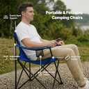 4-Pack Folding Camping Chairs, Portable for Beach & Lawn (Blue)