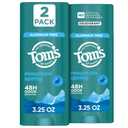 Toms of Maine Mountain Spring Natural Deodorant for Men and Women, Aluminum Free, 3.25 oz, 2-Pack