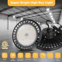 BFT UFO LED High Bay Light 150W 5000K 0-10V Dimmable 22500LM High Bay led Shop Lights 600W HID/HPS Replacement,5' Cable with Plug,IP65 Hanging Hook,Shop Lights for Warehouse Garage Gym,Workshop