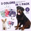 Pet Soft Washable Female Diapers (3 Pack) Female Dog Diapers, Comfort Reusable Doggy Diapers for Girl Dog in Period Heat (Bloom, L)