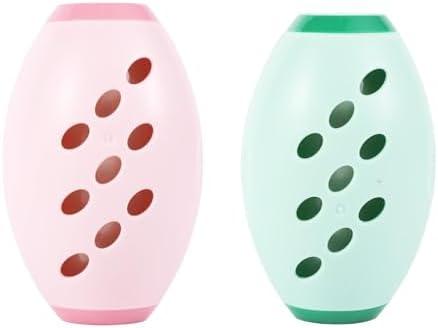 2 x 2pcs Reusable Lint Rollers, Washable Mini Roller Portable Remover Extra Sticky Lint Roller Ball Dog Cat Hair Removal Tool for Clothes Travel Pets Laundry Cars (Pink, Green)