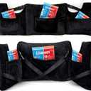 Post Mastectomy Pillow for Recovery Gift for Mastectomy Patients with 4 Pockets to Support Breast Surgery Healing for Sleeping, Recovery, Seatbelt Protection (Pure Black)