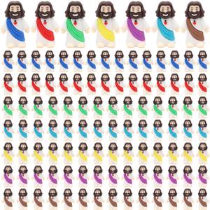Owurha 100 Pcs Baby Jesus Figures Mini Jesus Figurines in Bulk Original Design Tiny Miniature Jesus Figures for Hide and Seek, Religious Party Favors, Sunday School, Baptism Gift, Easter Egg Stuffers