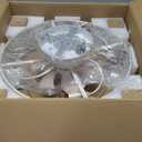 20" Caged Ceiling Fan with Light and Remotebladeless Ceiling Fan 6 Speed Reversible with 4 Bulbs and Remote Control. with Lights for Bedroom, Dining Room (White Brush GoldIncludes bulbs)