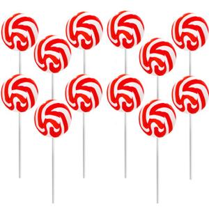 Swirls Lollipop Candy, Mixed Fruit Flavor, Individually Wrapped (Red Swirl, 12-Pack) (BBD 02/04/26)