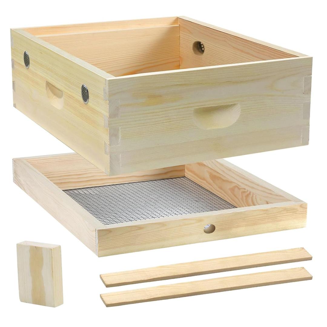 10 Frame Beehive Candy Board and Bee Hive Winter Quilt Box Combo Set,Assembled Bee Hive Quilt Box,Assembled Bee Candy Boards Feeder for Winter Beekeeping Equipment