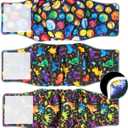 Pet Soft Dog Belly Bands - Washable Dog Diapers Belly Band for Male Dogs, Reusable Male Dogs Wraps 3pack for Doggy Puppy (Dinosaur, S)