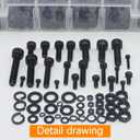 1780 Pcs M2 M4 M5 M3 Screws Set, Metric Bolt Assortment Kit, Metric Machine Screw Assortment Kit, Alloy Steel Black Bolts and Nuts Kits with Washers Set, Hex Socket Head Cap Screws Kit