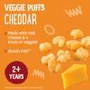 Earth's Best Organic Veggie Puffs for Toddlers 2 Years Old and Up, Cheddar Flavor, 1.55 Ounce Bag (Pack of 4) BBD: 06/13/2026