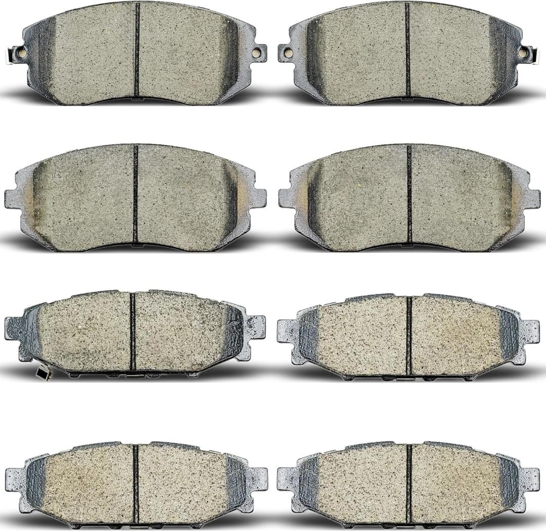 Front Rear Ceramic Brake Pads Compatible with 2009-2013 Subaru Forester,2008-2011 Subaru Impreza,2005-2013 Legacy,2005-2013 Outback