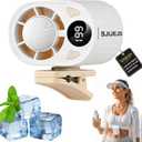 Car Clip on Air Conditioner Fan with LED Display Cooling Fan 360 Rotation & 199 Speeds with Semi Technology 3-Speed Silent Bladeless for Cars Hands Free Clip on Fan for Work Camping