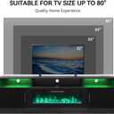 MXV 70" Fireplace TV Stand with Power Outlet for TVs UP to 80", Electric Fireplace Entertainment Center with LED Lights & Storage Cabinets, TV Console for Living Room, Office, Black-Black