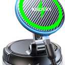 ANDERY Only for iPhone Magsafe Car Mount Charger [15W Wireless Faster Charging, 78+LBS Strongest Suction, 2400gf Strongest Magnetic] 360 Adjustable Car Phone Holder, Phone Holders for Your Car, Black